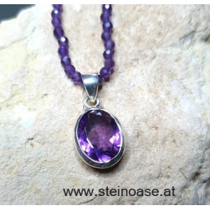 Anhänger Amethyst facettiert, 925 Silber